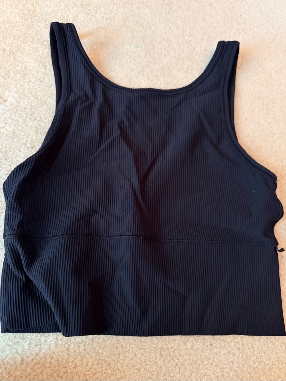 Lululemon - Black Ribbed Tank Crop Top